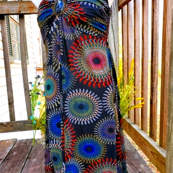 Halter tube top summer dress jeweled neck strap - Picture 3 of 6